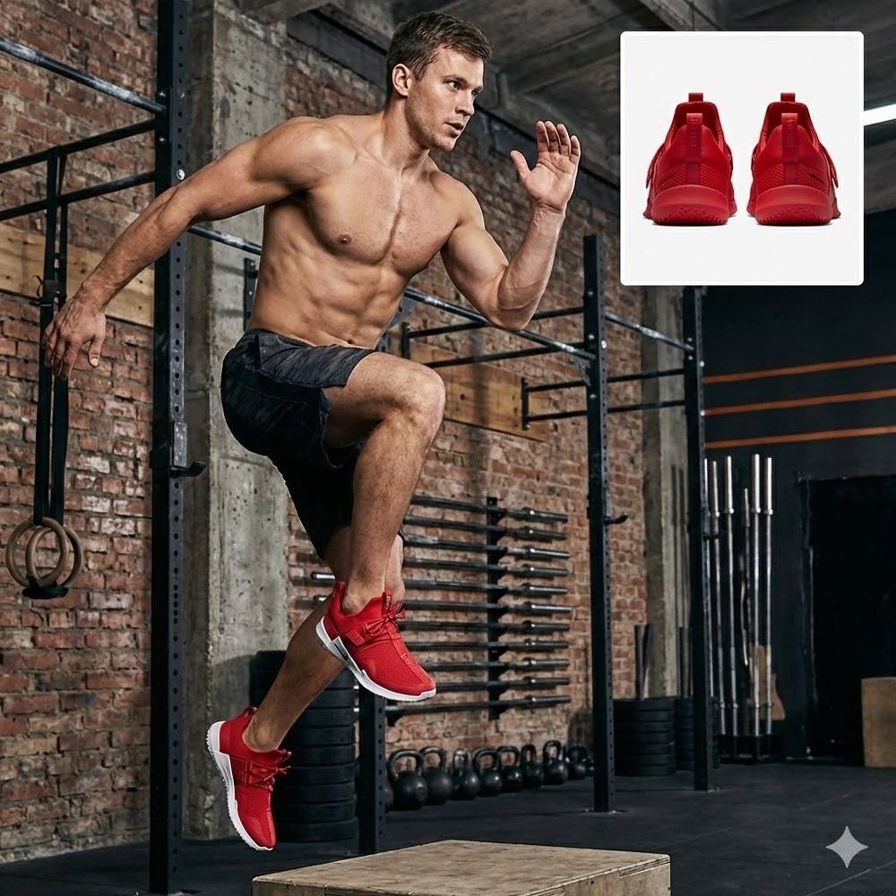 Nike Men's Metcon Sport Red Black Cross Training Shoes AQ7489-600 Size 9